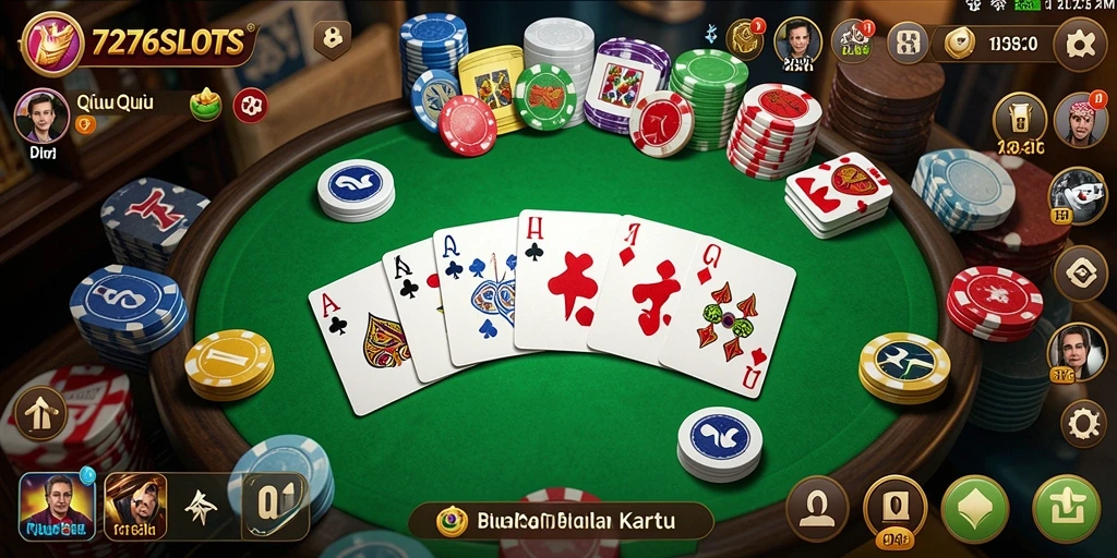 Grafik menarik dari gameplay QiuQiu dalam 7276SLOTS.