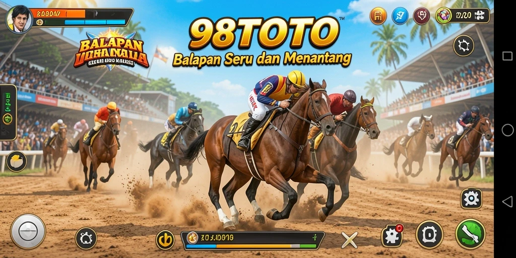 Gameplay 98TOTO yang seru dalam aksi balapan.