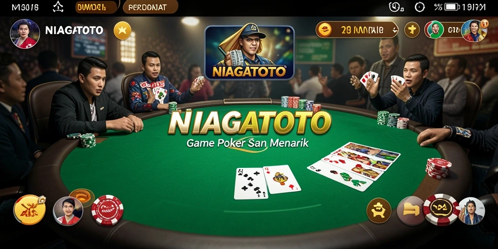 Tampilan gameplay Poker yang seru dan menegangkan di NIAGATOTO.