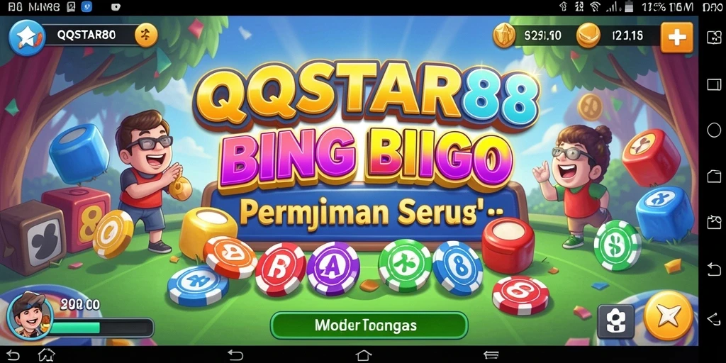 Screenshot gameplay QQSTAR88 menampilkan keseruan permainan Bingo yang penuh warna.