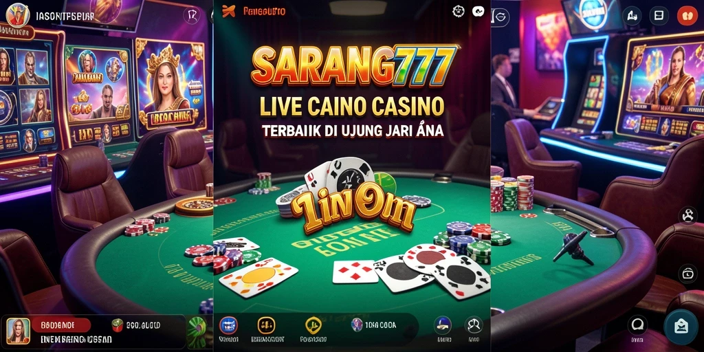 Tampilan utama SARANG777 menampilkan dealer langsung dan permainan yang menarik.